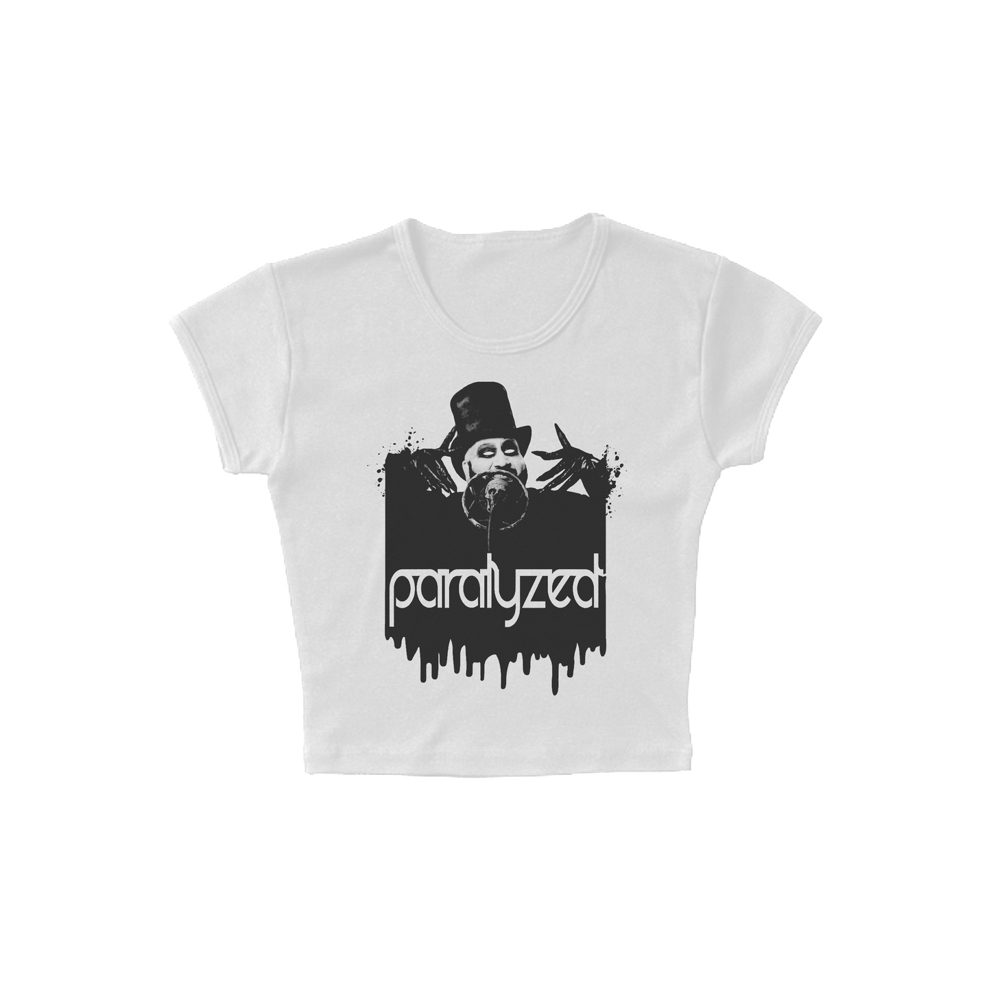 PARALYZED CROPPED BABY TEE - WHITE
