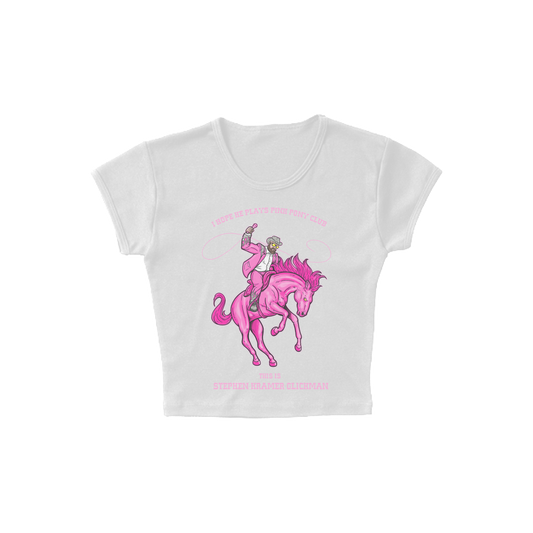 PONY CROPPED BABY TEE - WHITE